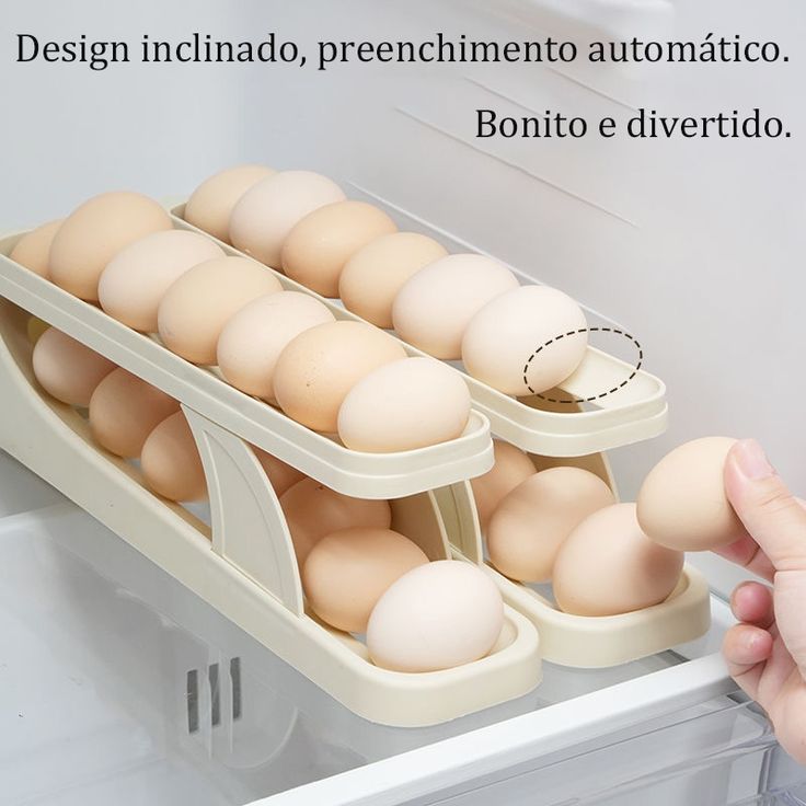 Automatically Rolling Egg Holder Container Display Rack